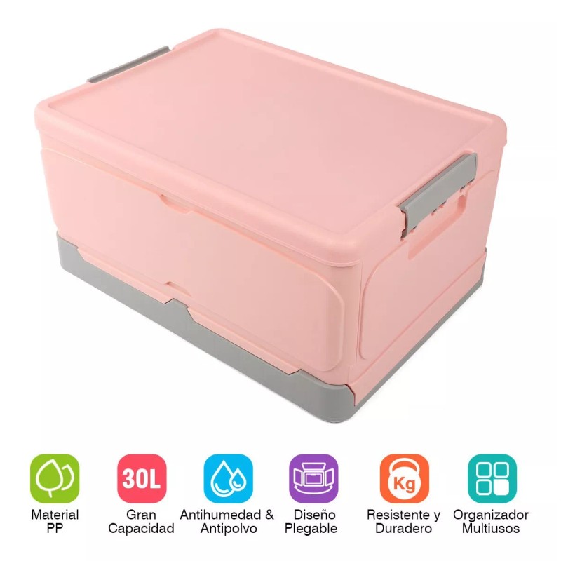 Trixter Caja Almacenamiento Plegable Plástico Organizador Hogar Tapa
