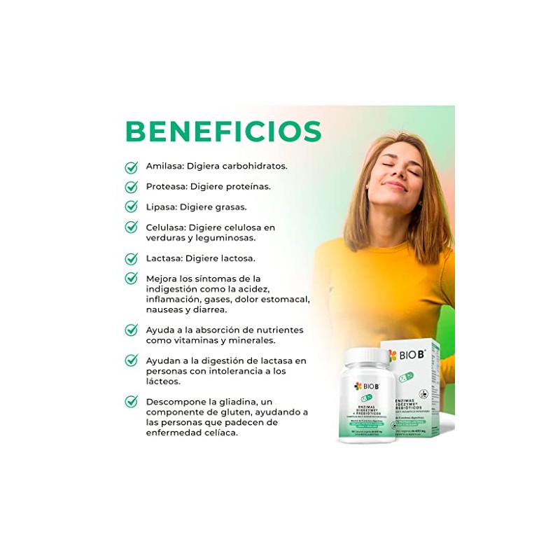 BIO B | Enzimas Digestivas Digezyme® + Prebióticos | 90