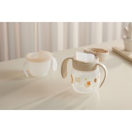 Richell Tri Cup Drinking Master Set, Beige, 1 Piece, 5 Months and Older