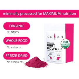 KOYAH - Polvo de remolacha cultivada en Estados Unidos (1 cucharada = 1/2 Escarabajo): 30 porciones, polvo de raíz entera