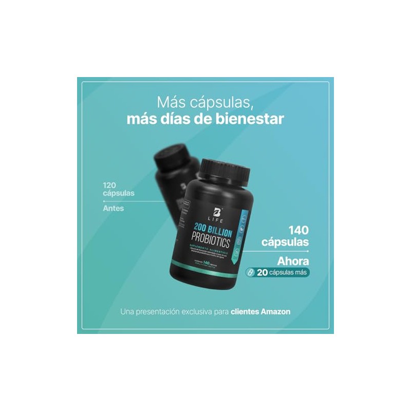 B Life Probióticos 200 Billones con 140 cápsulas | 11