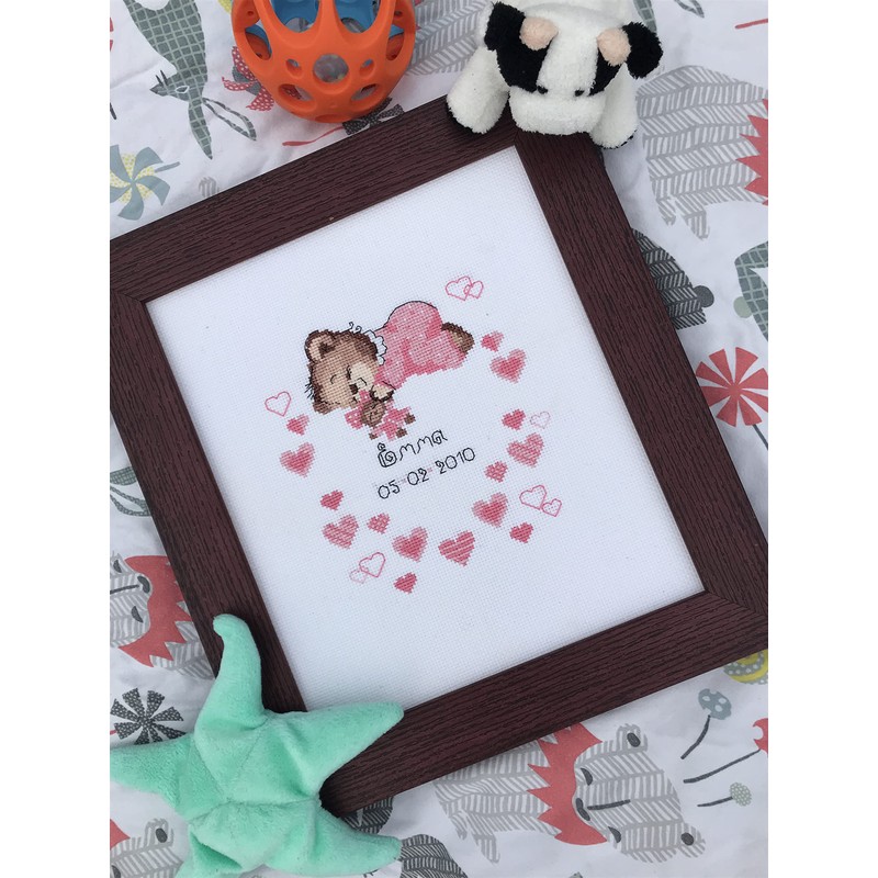 Riolis Birth Sampler Cross Stitch Kit - 1123 - Girl