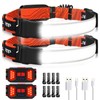 Adelante LED Headlamp Flashlight, 2Pack 1000LM 230°Wide-Beam Rechargeable Head Lamp