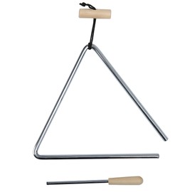 8 Inch Musical Triangle Instrument, Steel Triangle Percussion Bell With Striker