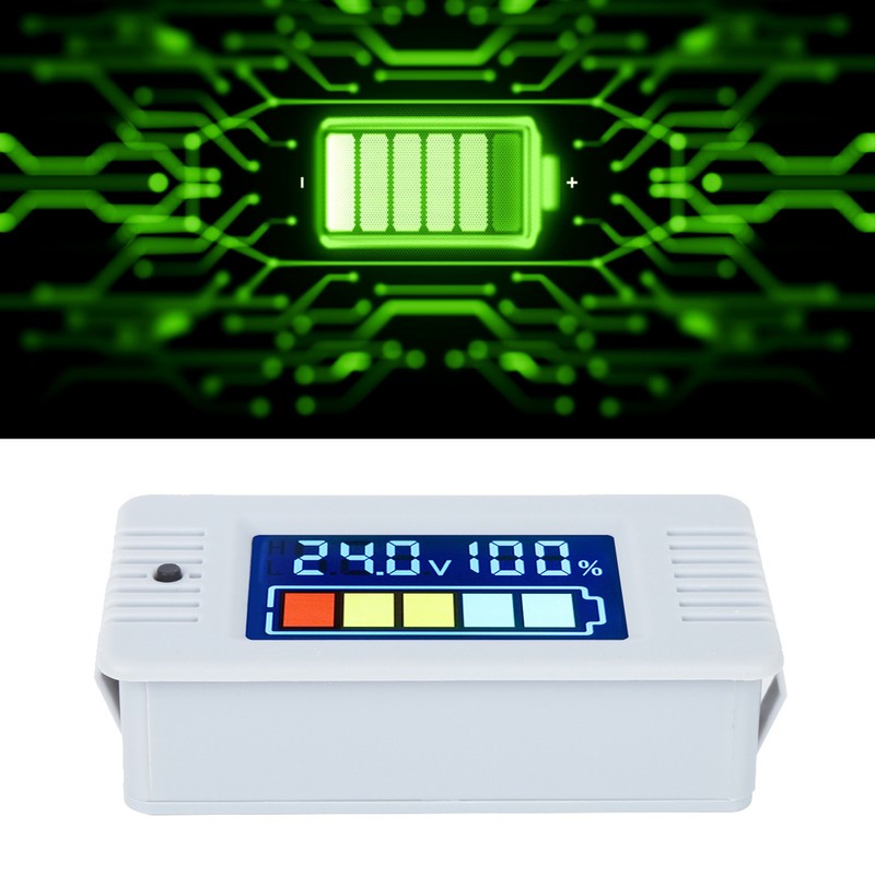 Battery Capacity Indicator LCD Digital Display Voltmeter Power Tester 0~100V