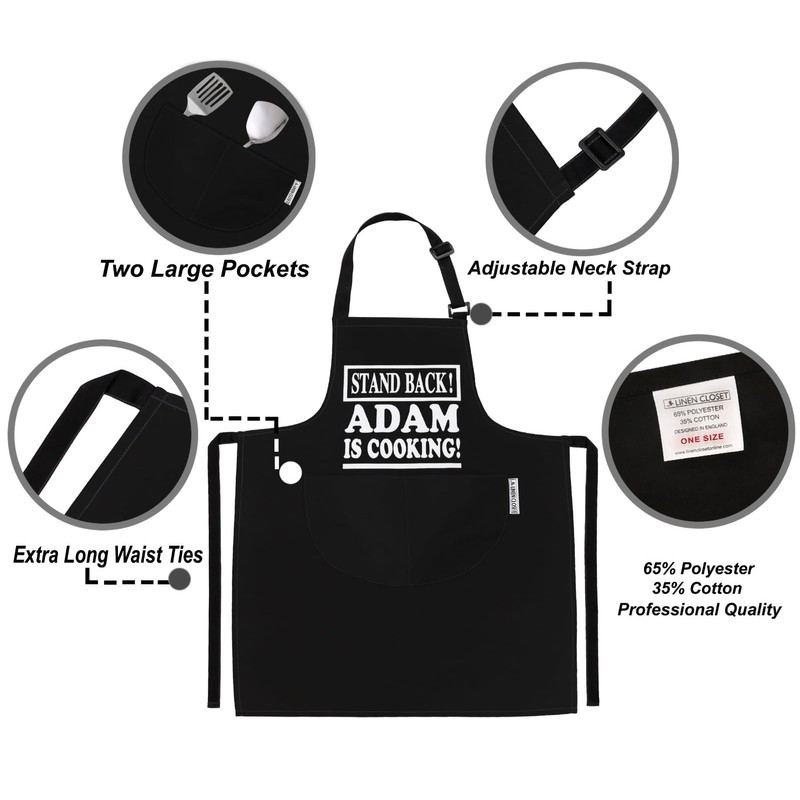 LINEN CLOSET® Adjustable Bbq Aprons for Men Funny Chef Cooking