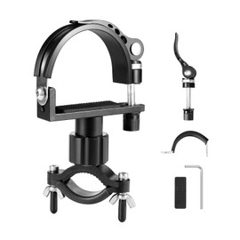 MiOYOOW Bike Flashlight Mount, 360° Rotation Adjustable Bike Torch Clamp Stainless Steel Bike Light Holder for Cycling