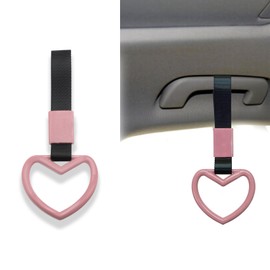 Lecctso Heart Shaped Car Handle Straps, Drift Charm Rear Bumper Warning Ring Decor for Vehicele Interior Exterior Decoration, Car Accessories Universal for Car, Bus, Subway