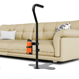 WUGEBA 6-Level Adjustable Couch Stand Assist with Cup Holder & Soft Handle – Chair Lift Mobility Aid for Elderly, Seniors & Disabled, Fits Sofa, Recliner, Supports Up to 400 lbs