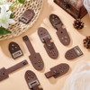 FINGERINSPIRE 6 Pairs Leather Sew-On Toggles Closures Coconut Brown PU