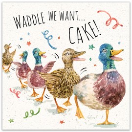 Twizler Funny Birthday Card Waddling Ducks - Women or Men Happy Birthday Card for Female Friend Male - Him Her Birthday Card Mum Dad Husband Wife - Son Daughter Card for Sister Brother