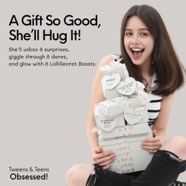 HAPPY LOLLI White LolliBox Birthday Gift for Tween & Teen Girls Ages 8–14, Ready to Gift Surprise Box with Empowering Fun Challenges