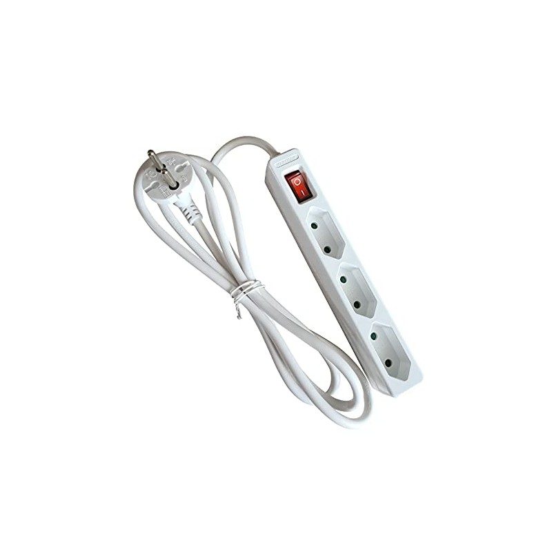 as - Schwabe 3-Way Power Strip White with Switch 230