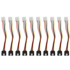 10 Pcs SATA Cables Big 4Pin to 15Pin IDESATA Power Conversion Power Splitter for Providing Power