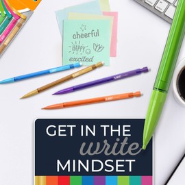 BIC - Juego de lápices mecánicos de color (MPUA60-AST), paquete de 60 unidades, negro, lápices de colores divertidos para la escuela, perfecto para suministros escolares