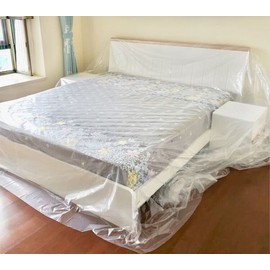 1 Pack Furniture Cover, Plastic Sofa Cover Protector, Extra Large Waterproof Bed Couch Household Slipover Transparent Dust Proof Sheet Cloth for Moving Long Term Storage. 2 * 2M / 3 * 4M / 4 * 5M