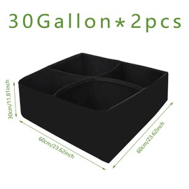 PQZKLDP 2Packs Fabric Raised Garden Bed, 30 Gallon 4 Grids Plant Grow Bags, 2x2x1FT Breathable Planter Raised Beds for Growing Vegetables Flowers, Rectangle Planting Container for Gardening