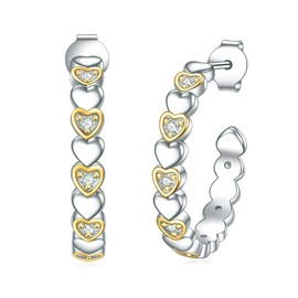 ONEFINITY Heart Earrings for Women Girls Sterling Silver Hoop Earrings Love Heart Earrings Jewelry for Women Jewellery Gift Valentines Day Earrings