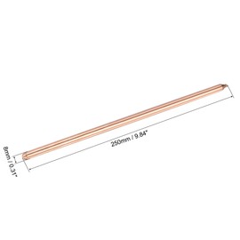 uxcell Copper Round Heat Pipe for Cooling Laptop CPU GPU Heatsink 8mm x 250mm
