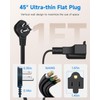 Flat Plug 1Ft Short Extension Cord, 90-Degree Plug Low Profile