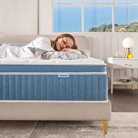 Twin Mattress, Rimensy 10 Inch Hybrid Mattress in a Box, Gel Memory Foam Mattress, Individually Wrapped Pocket Coils Innerspring Mattress, Support & Pressure Relief, Medium Firm Feel, 39"*75"*10"