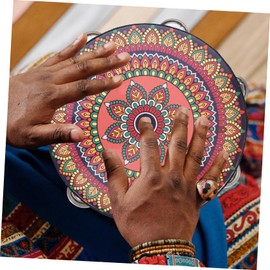 Kisangel Handheld Tambourine Musical Instrument Wooden Design for Dance Performances Durable Material Crisp Sound Comfortable Grip for Musicians and Performers