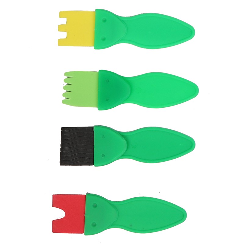 25Pcs Sponge Paint Brush Set Stamp Palette Kit Kids Graffiti