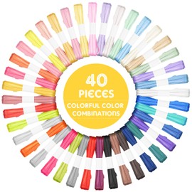 40 Pcs 1/8 Inch 218 Yards Solid Color Satin Thin Ribbon 40 Colors Double Faced Polyester Fabric Ribbon Rainbow for Crafts Gift Wrapping Wedding Party Birthday Baby Shower Wreath Decoration