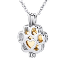 Pet Cremation Jewelry For Ashes For Dog/Cat Paw Urn Ashes Necklace for Women Men Mini Circle Vial Cremation Ash Pendant Loved One Memorial Jewelry