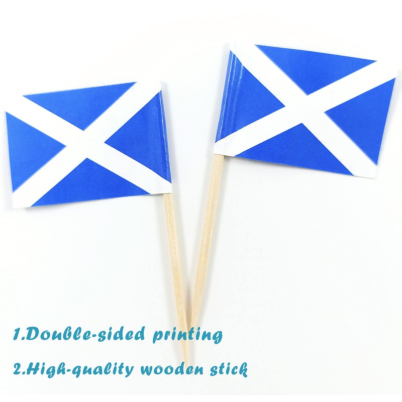 QQSD Scotland Toothpick Flag Scottish Small Mini Cupcake Topper Flags,100