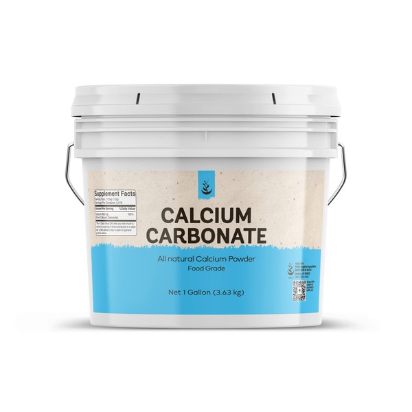 Pure Original Ingredients Calcium Carbonate Powder (1 Gallon) Dietary Supplement, Food Preservative, Reusable Plastic Bucket