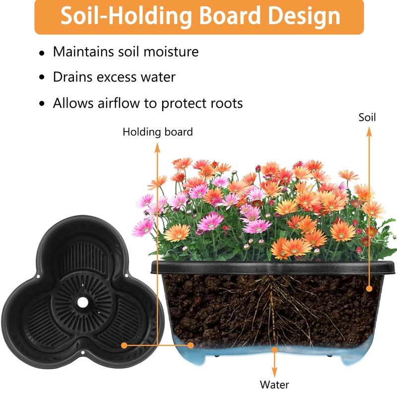 VECELO 5 Tier Vertical Garden Planter, Self Watering Stackable Planters