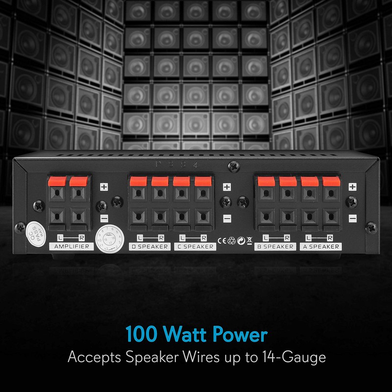 Pyle 4-Zone Speaker Switch Selector - Premium Distribution Box with