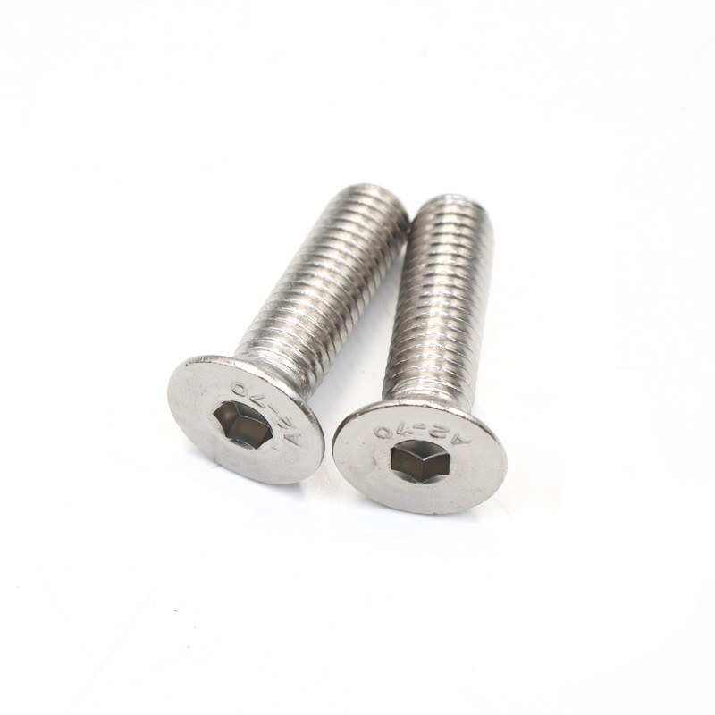 binifiMux 6pcs M12 x 25mm Countersunk Head Flat Hex Socekt