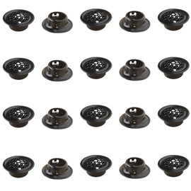 Aoktorkit 20Pcs Round Ventilation Grilles 19mm Stainless Steel Air Vent Louver Hole Soffit Vent Mesh Hole for Cabinet Wardrobe Shoe Cabinet, Black