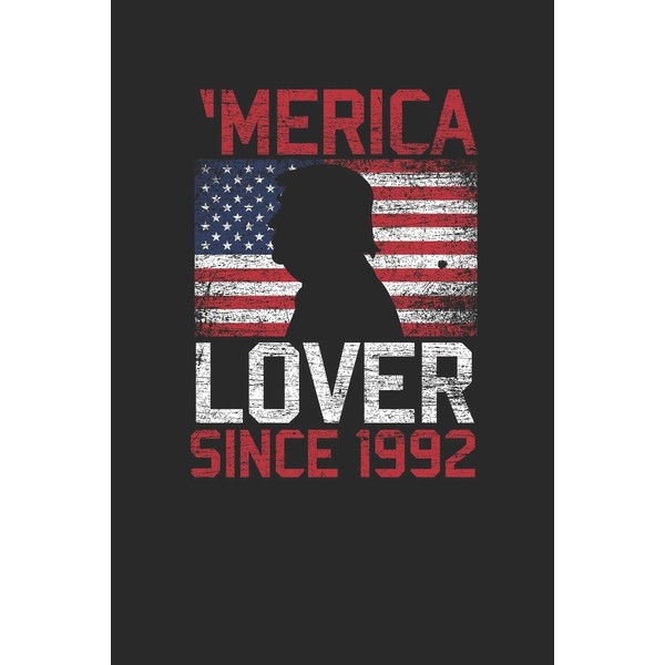 Merica Lover Since 1992: Graph Paper Notebook - Birthday Gift