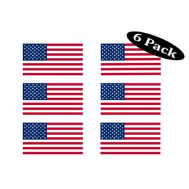 Rogue River Tactical Pack of 6 USA Flag Stickers United States Work Hard Hat Biker Helmet Stickers Decals Toolbox 1\x 2\