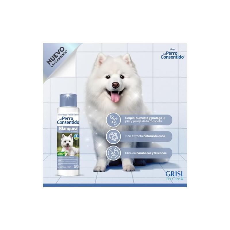 Shampoo Pelo Blanco del Perro Consentido| Ayuda a Mantener el