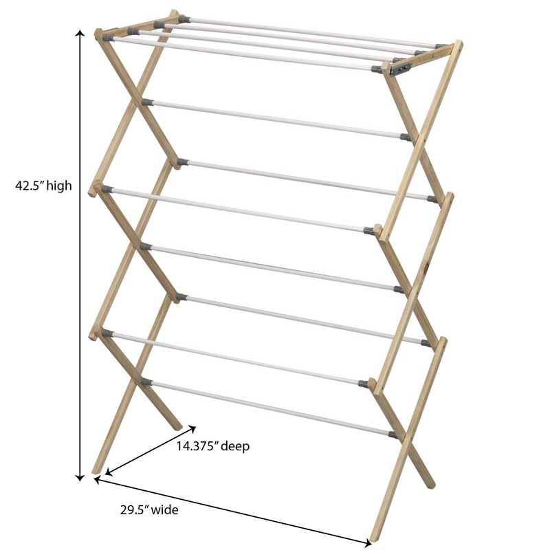 Household Essentials X-Frame Clothes Drying Rack, Stabile Wood Frame with