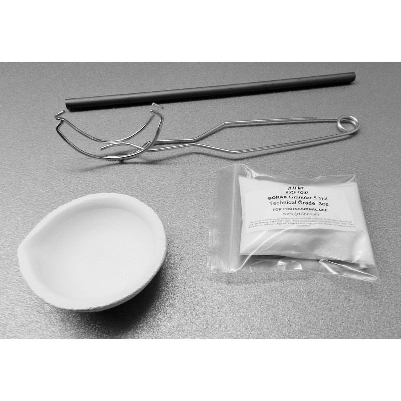 Torch Melting Gold Silver Kit Crucible Borax Handle Rod Melt
