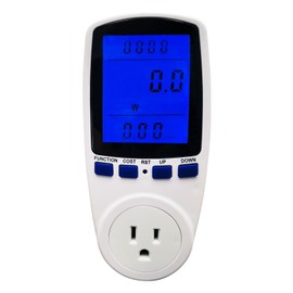 AMTAST Power Consumption Monitor Electricity Usage Monitor Plug Power Watt Voltage Amps Meter, Overload Protection and 7 Display Modes for Energy Saving AMF050M