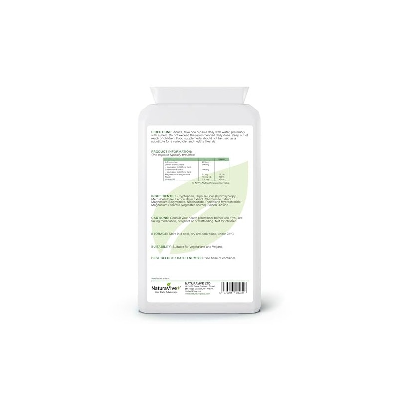 L-Tryptophan Complex 120 Capsules | One a Day | with