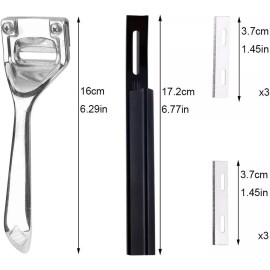 Metal Leather Craft Tool Skiver with 6PCS Skiver Blades Craft DIY Leather Making