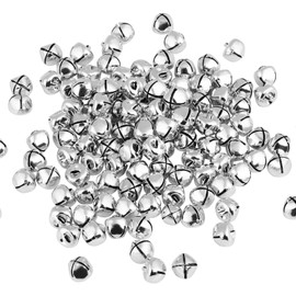Naler Pack of 120 bells, silver metal bells for gift decoration, crafts, party decoration, 12 mm