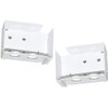 HomeAmore (1 Pair, No Screws) Low Profile 2" White End