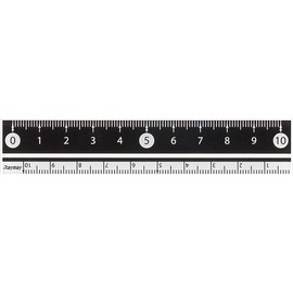 Raymei Fujii APJ128B Ruler, Easy to Read Black and White Ruler, 3.9 inches (10 cm), Black