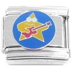 Yellow Star Blue Background Italian Charm