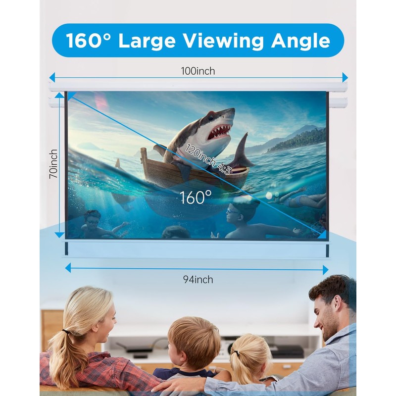 Projector Screen Pull Down 120 Inch Automatic Projector Screen with