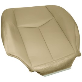NLQR Front Driver Side Bottom Replacement Seat Cover Medium Neutral Tan Microfiber Leather Compatible with Chevy Silverado Avalanche GMC Sierra 2003-2007