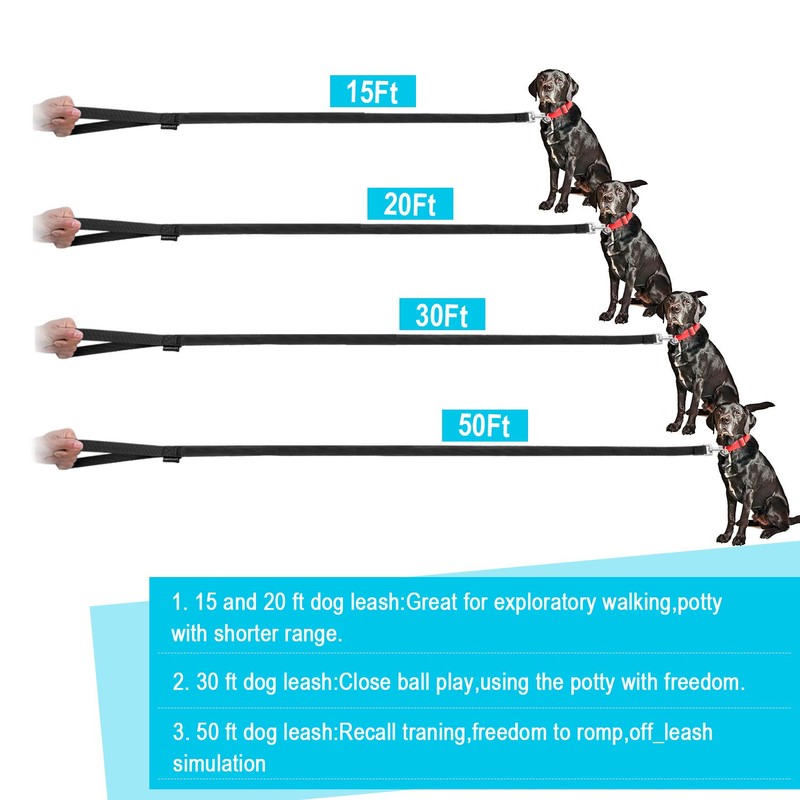 PETESCORT 15ft 20ft 30ft 50ft Long Lead-Training Leash/Long Line Dog